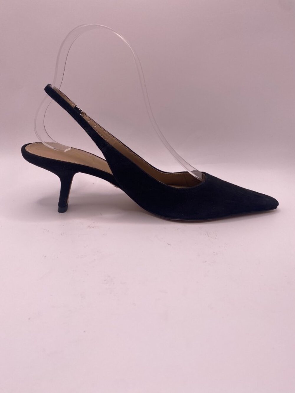 Sam Edelman Womens Bianka Black Suede Sling Pointy Toe Heel Sz 7.5 - Picture 5 of 7